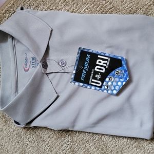 Youth size 7/8 grey short sleeve polo shirt